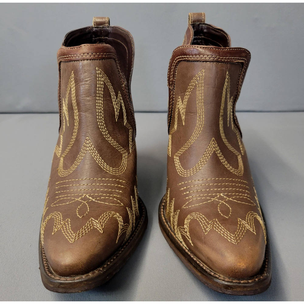 Myra Boots Womens Size 6 Brown Western Cowgirl Leather Ankle Booties Snip Toe - Picture 3 of 16